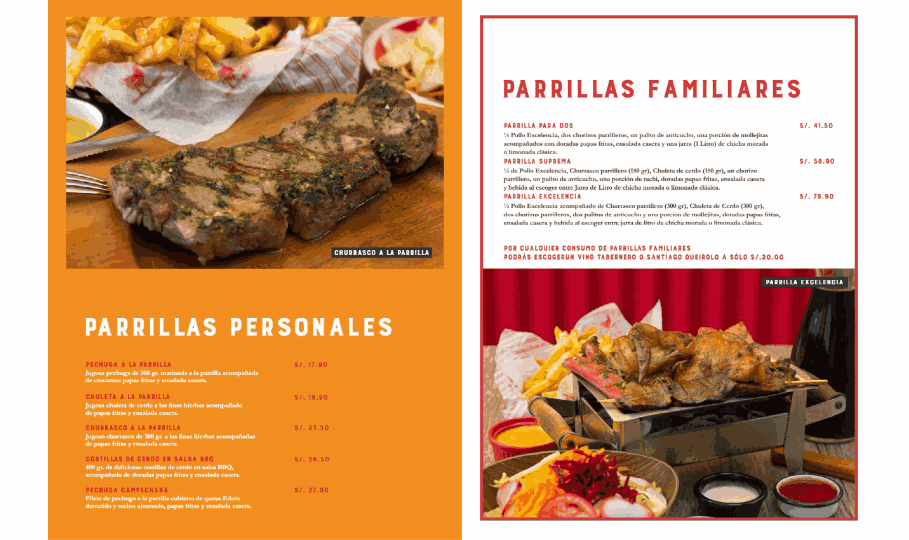 Excelencia menu — parrillas